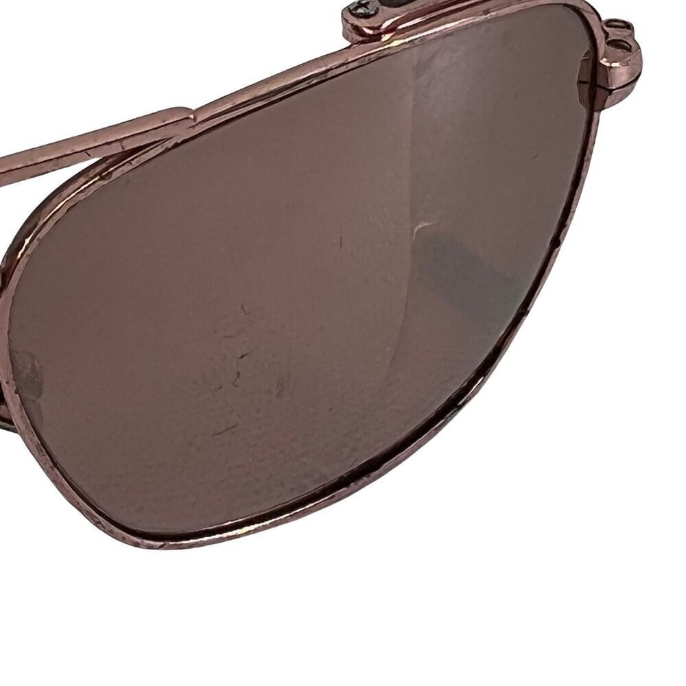 Linda Farrow Rose Gold Titanium Snakeskin Folding Blinker Aviator Sunglasses — image 7 of 8
